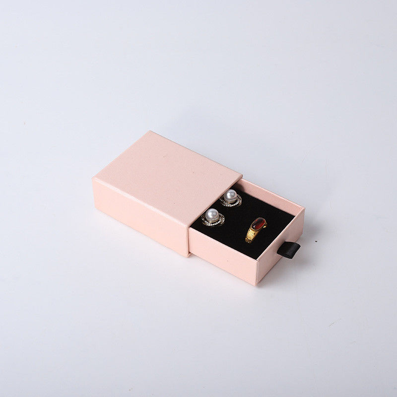 Rectangular jewellery Box Eco Friendly square paper pink drawer Jewelry Box