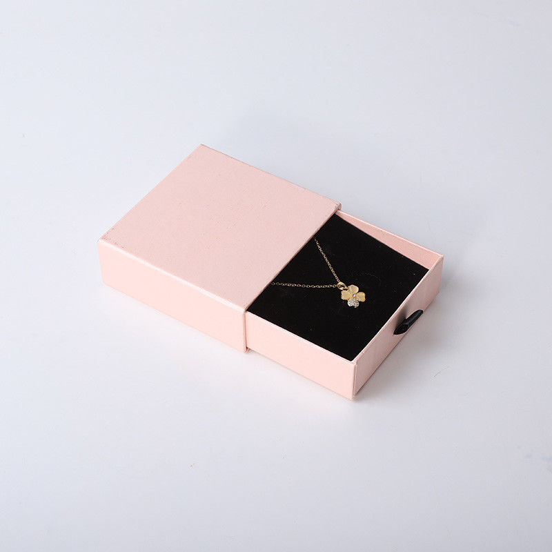 Rectangular jewellery Box Eco Friendly square paper pink drawer Jewelry Box