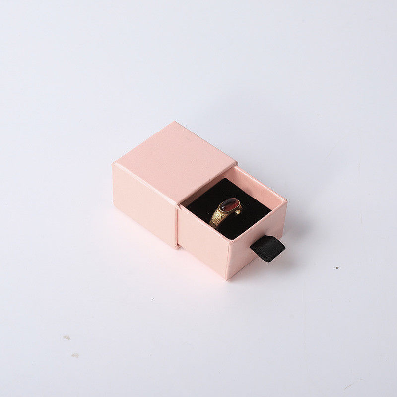 Rectangular jewellery Box Eco Friendly square paper pink drawer Jewelry Box