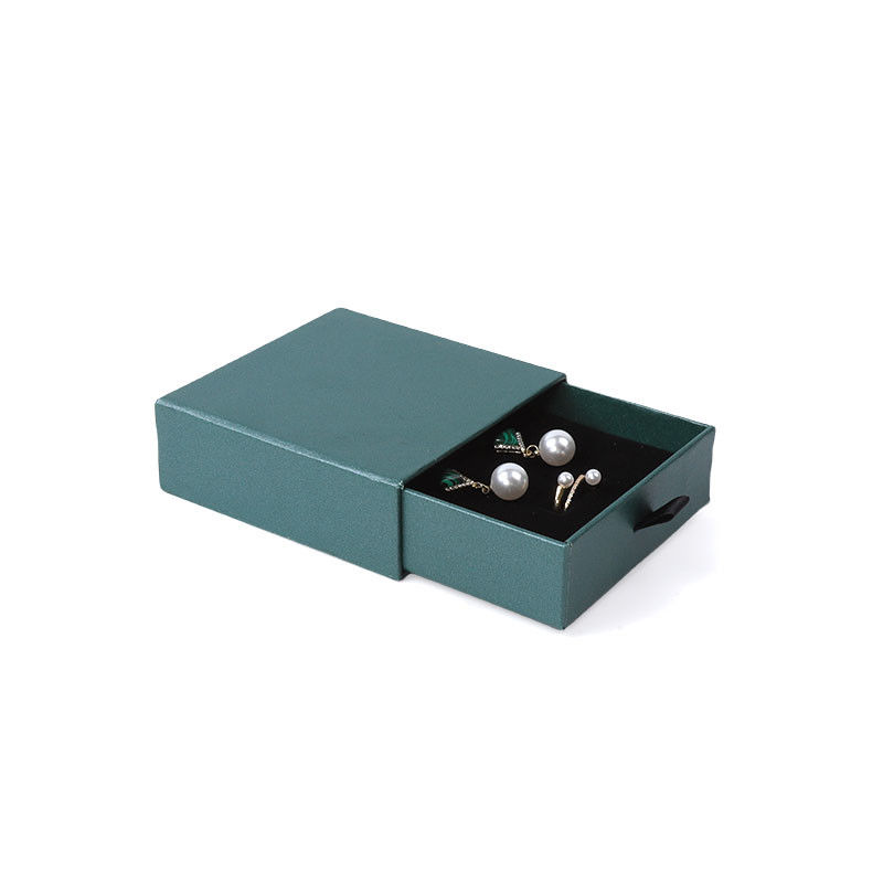 Rectangular jewellery Box Eco Friendly square paper green drawer Jewelry Box