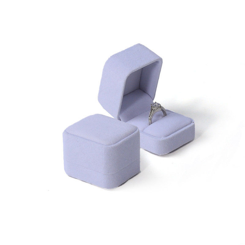 white light green Velvet Jewelry ring packaging Jewellery Box