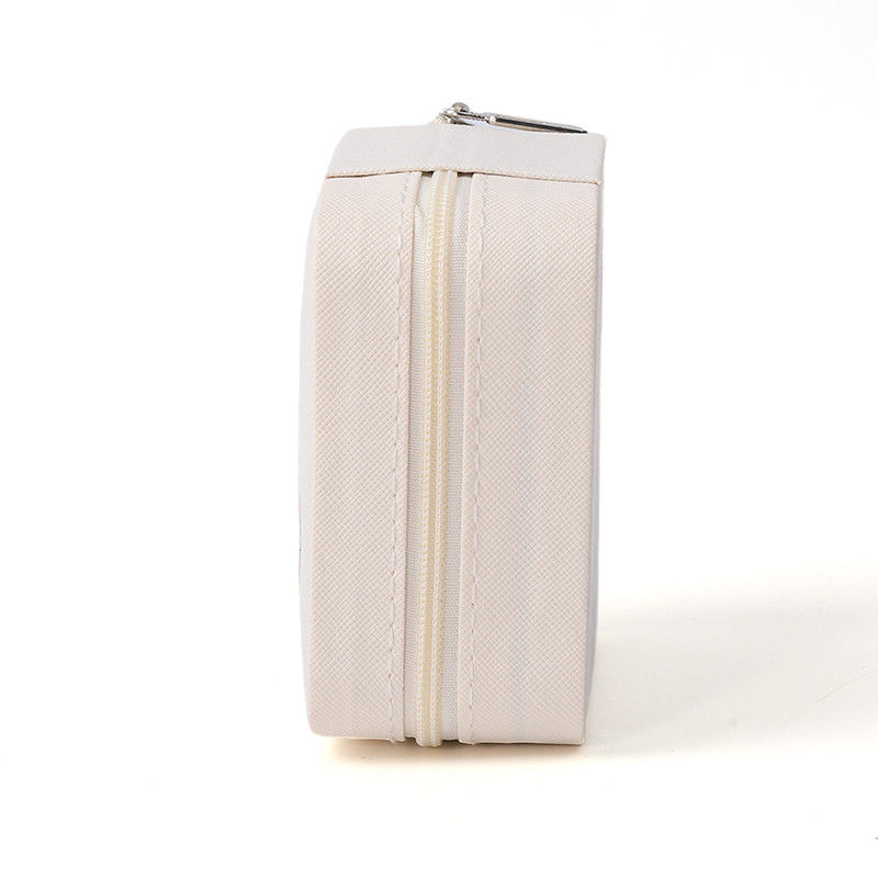 Small Leather White Travel Organizer Case Jewelry Storage Box packaging