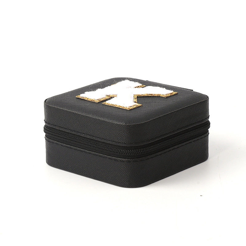 Luxury Jewellery Gift Storage Box Custom Logo Portable Small Leather Black Organizer Travel Case