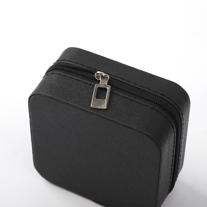 Luxury Jewellery Gift Storage Box Custom Logo Portable Small Leather Black Organizer Travel Case