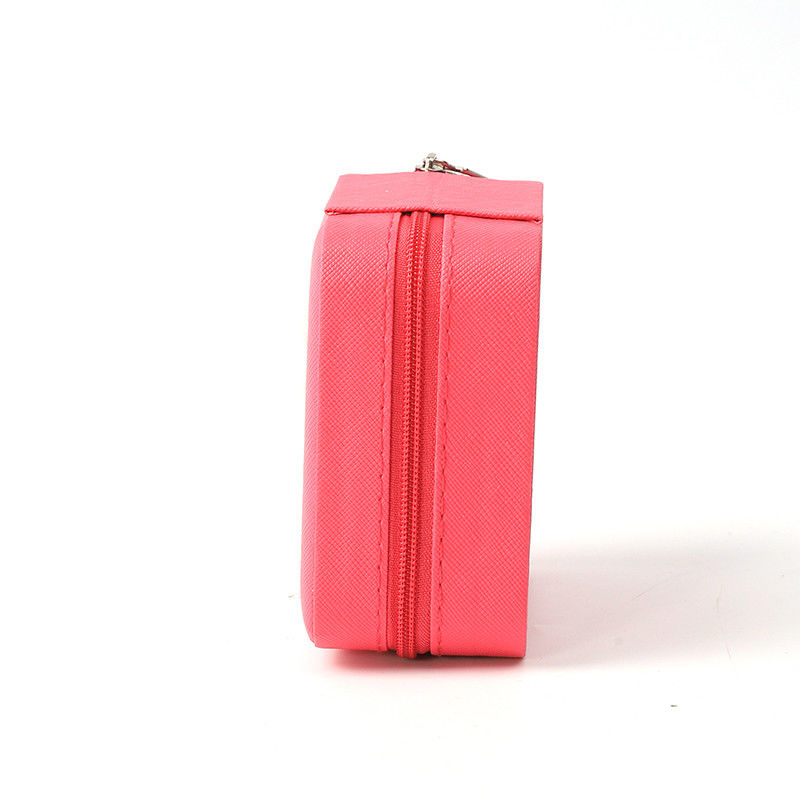 Luxury Jewellery Gift Storage Box Custom Portable Small Leather Rose Red Jewelry Organizer Travel Case