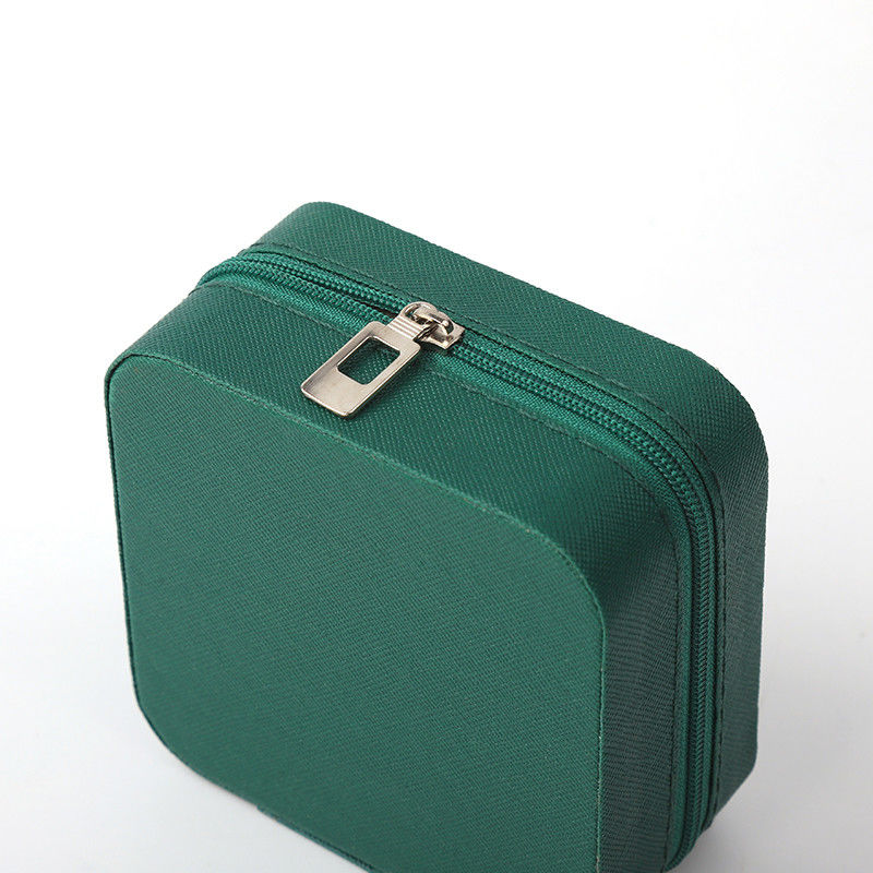 Jewellery Gift Storage Box Custom Portable Small Leather Dark Green Jewelry Organizer  Jewelry Storage Box