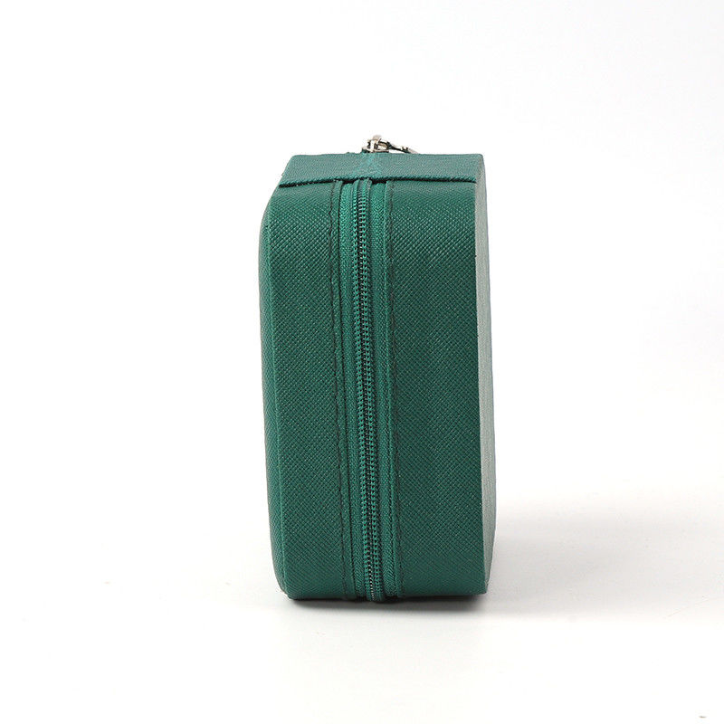 Jewellery Gift Storage Box Custom Portable Small Leather Dark Green Jewelry Organizer  Jewelry Storage Box