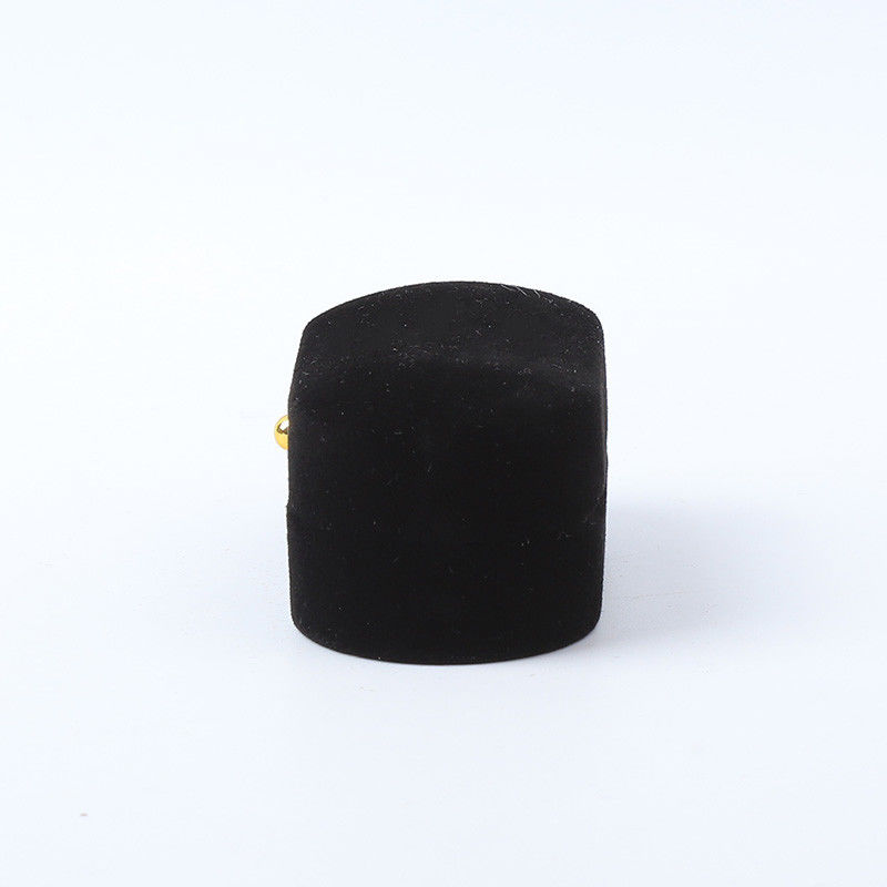 Personalized Custom Black Velvet Jewelry Packaging Wedding Engagement Double Ring Luxury Jewellery Box