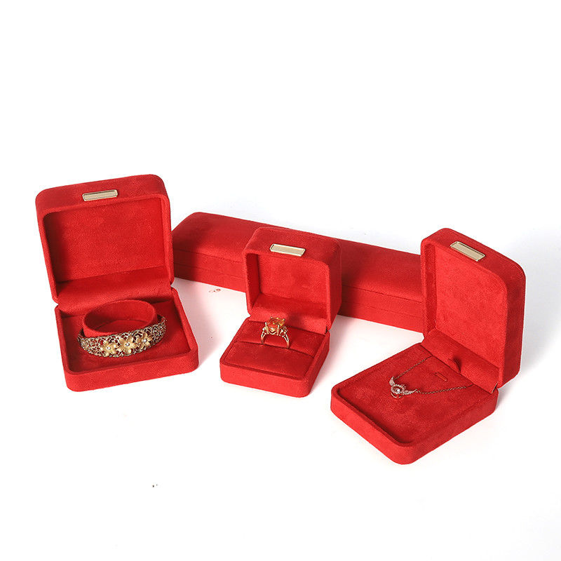 hign end luxury red flannel velvet Jewellery Box for bracelet Necklace ring Earring