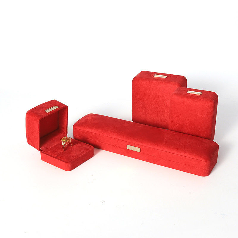 hign end luxury red flannel velvet Jewellery Box for bracelet Necklace ring Earring