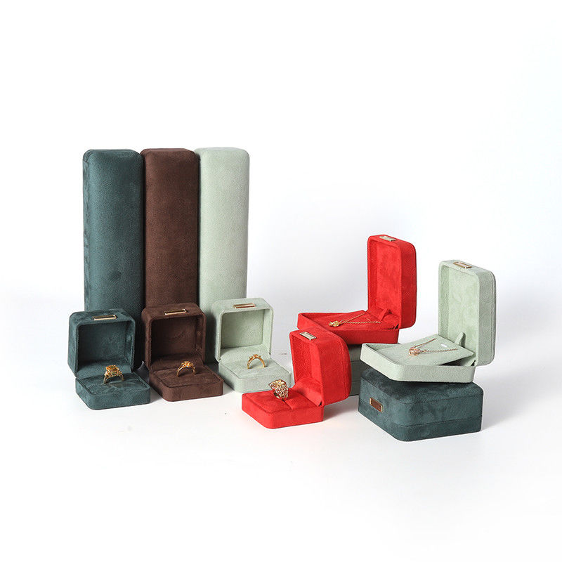 Octagonal Velvet Jewelry Box customizable flip Jewellery Box With Golden patch