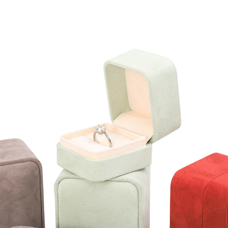 Square Velvet Jewelry wedding ring Box customizable Jewellery Box packaging