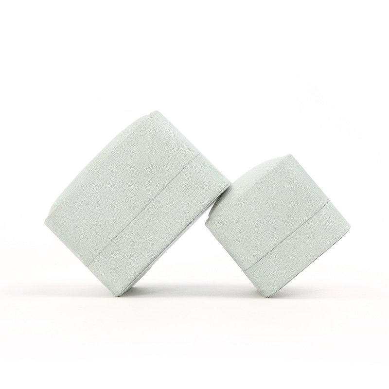 Square light green Velvet Jewelry ring Box customizable Jewellery Box packaging