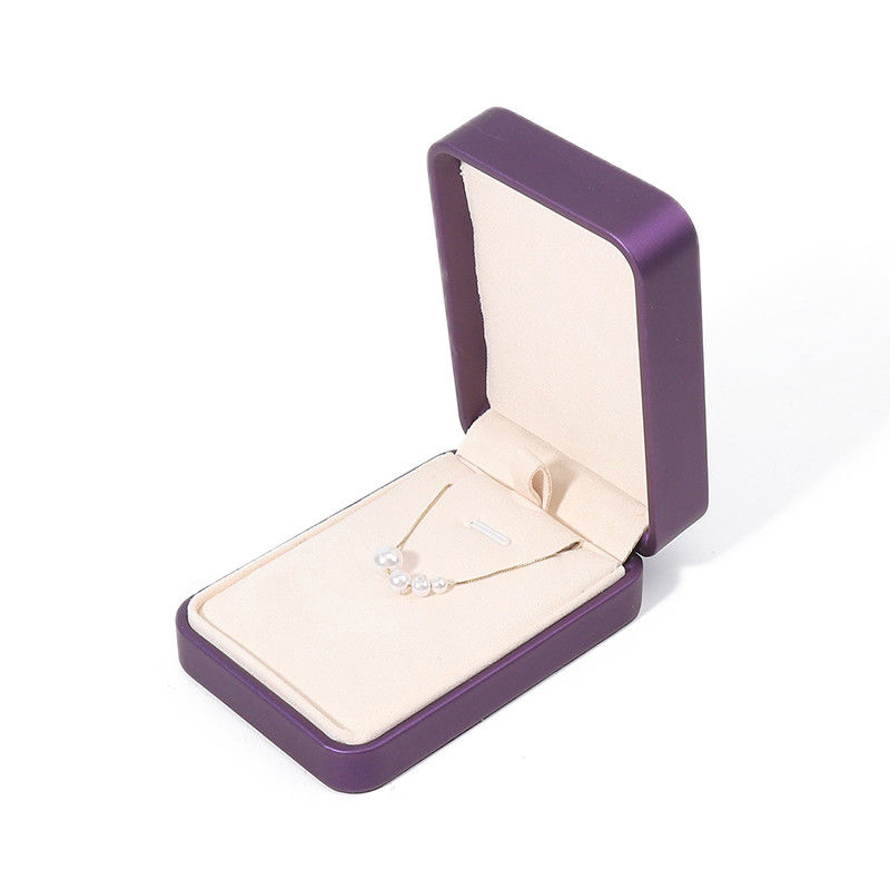 Premium Square Purple Pu Leather Jewelry Box for Jewelry Set