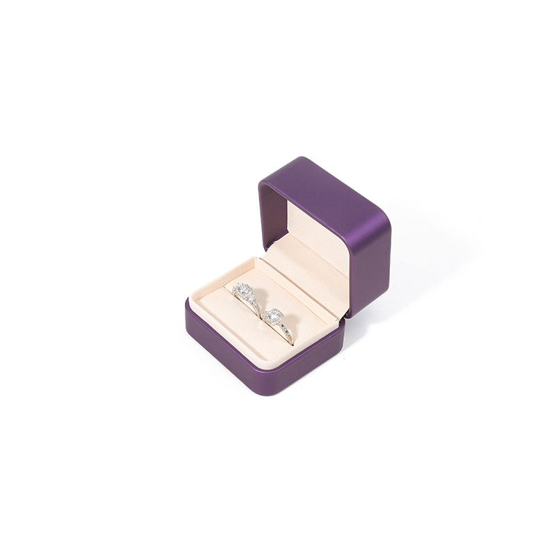 Premium Square Purple Pu Leather Jewelry Box for Jewelry Set