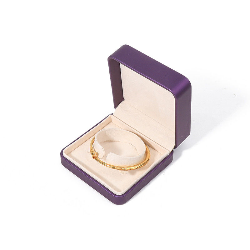 Premium Square Purple Pu Leather Jewelry Box for Jewelry Set