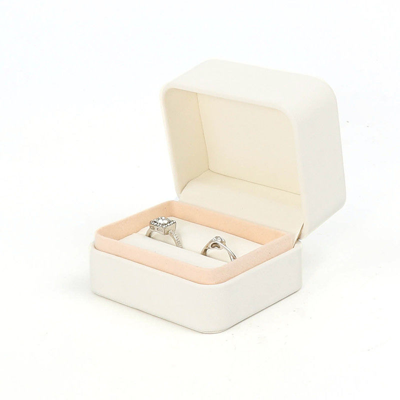 White Leather Jewelry Box  big Jewelry Set Packaging With Customized Logo