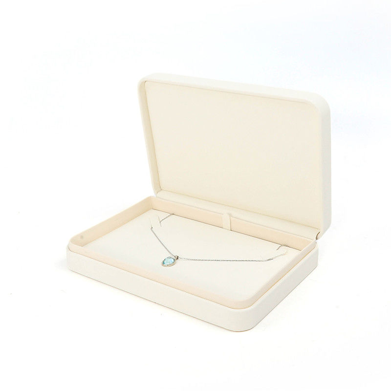 White Leather Jewelry Box  big Jewelry Set Packaging With Customized Logo