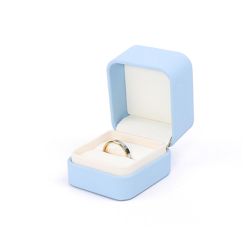 Light Blue Leather Jewelry Box for Big Jewelry Set Necklace Bracelet Earrings Ring Packaging