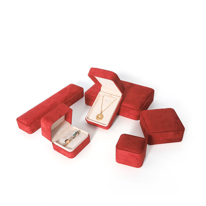 Premium Red Jewelry Box Packaging  for Big Necklace Bracelet Earrings Ring Set