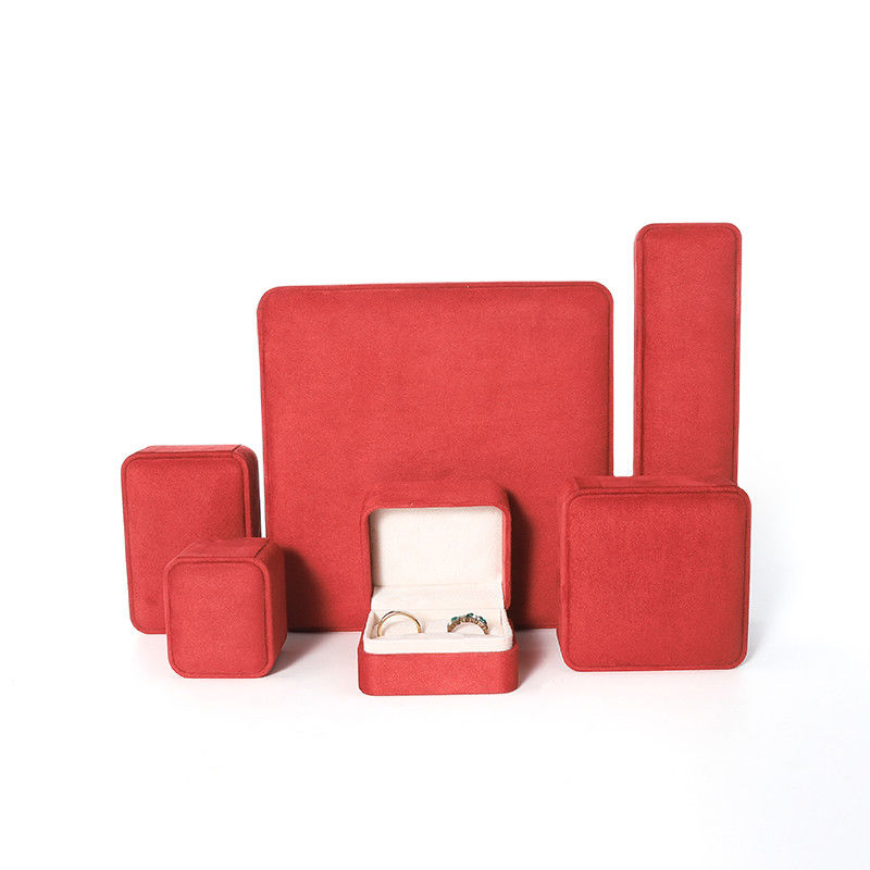 Premium Red Jewelry Box Packaging  for Big Necklace Bracelet Earrings Ring Set