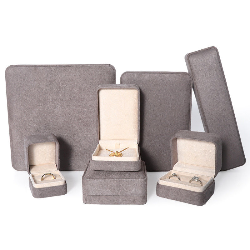 Premium Gray Jewellery Packaging Box Custom Hign End Big Jewelry Set Necklace Bracelet Earrings Ring Packaging