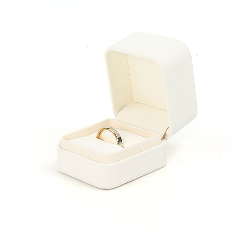 OEM ODM Handmade Square White Leather Jewellery Box For Necklace Bracelet Earrings Ring Packaging