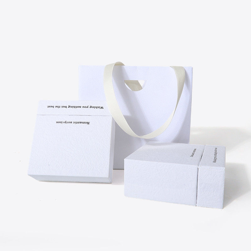 China manufacturing wholesale high quality Necklace Earring Bracelet ring box Jewellery packaging Personalized Custom Eco Friendly Cardboard Paper white Drawer Jewelry Box with logo