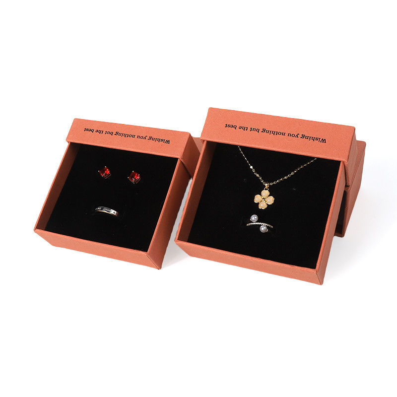 China manufacturing wholesale high quality Necklace Earring Bracelet ring box Jewellery packaging Personalized Custom Eco Friendly Cardboard Paper orange Drawer Jewelry Box with logo