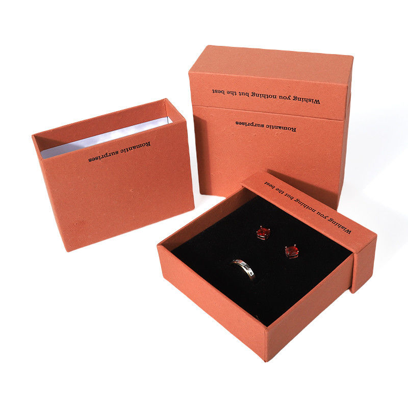 China manufacturing wholesale high quality Necklace Earring Bracelet ring box Jewellery packaging Personalized Custom Eco Friendly Cardboard Paper orange Drawer Jewelry Box with logo