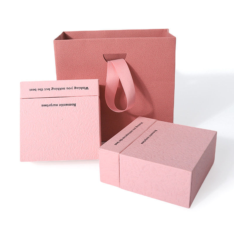 China manufacturing wholesale high quality Necklace Earring Bracelet ring box Jewellery packaging Personalized Custom Eco Friendly Cardboard Paper pink Drawer Jewelry Box with logo