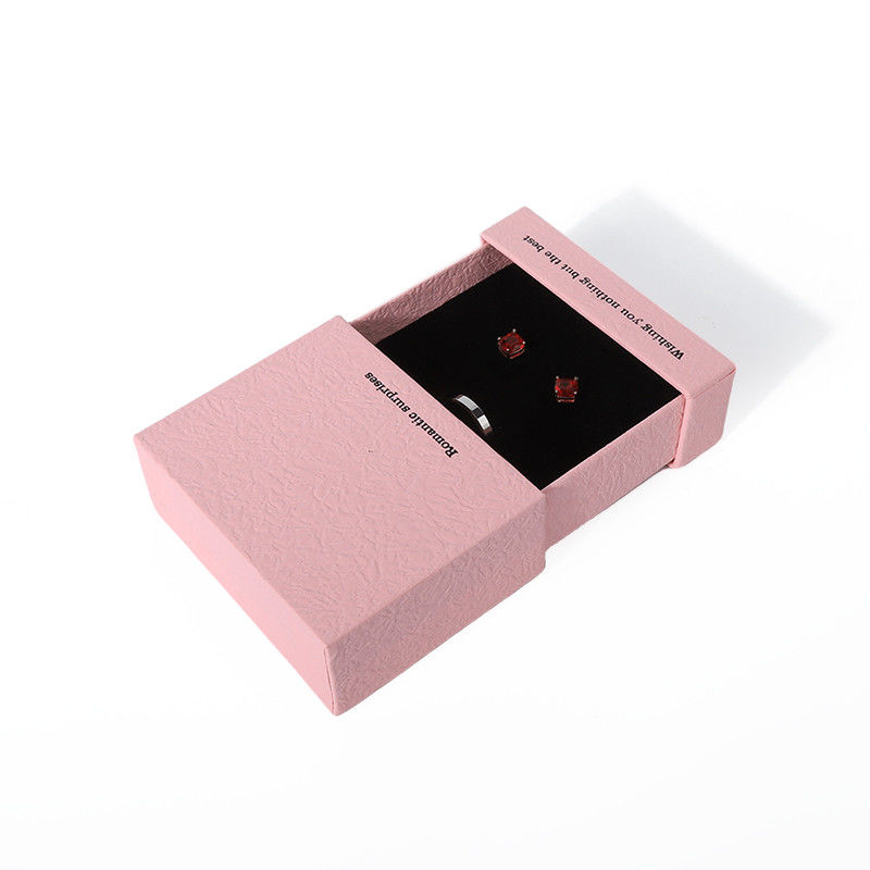 China manufacturing wholesale high quality Necklace Earring Bracelet ring box Jewellery packaging Personalized Custom Eco Friendly Cardboard Paper pink Drawer Jewelry Box with logo