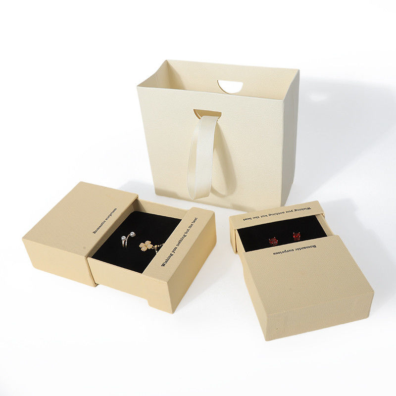 China manufacturing wholesale high quality Necklace Earring Bracelet ring box Jewellery packaging Personalized Custom Eco Friendly Cardboard Paper Yellow Drawer Jewelry Box with logo