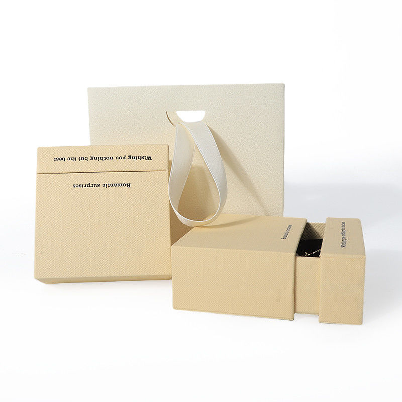 China manufacturing wholesale high quality Necklace Earring Bracelet ring box Jewellery packaging Personalized Custom Eco Friendly Cardboard Paper Yellow Drawer Jewelry Box with logo