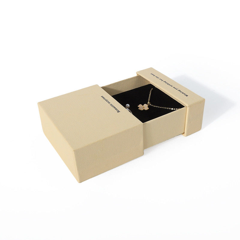 China manufacturing wholesale high quality Necklace Earring Bracelet ring box Jewellery packaging Personalized Custom Eco Friendly Cardboard Paper Yellow Drawer Jewelry Box with logo