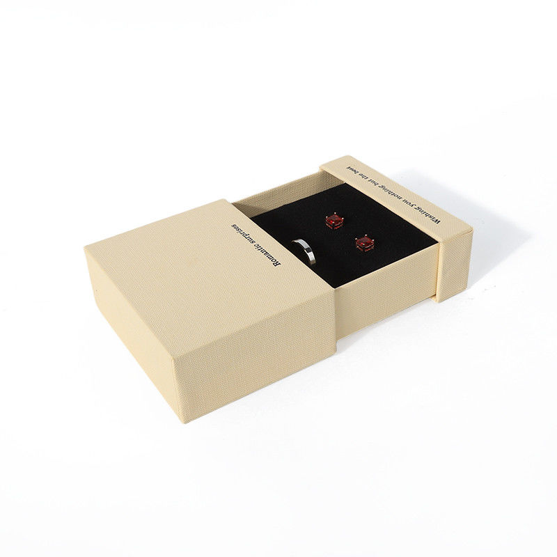 China manufacturing wholesale high quality Necklace Earring Bracelet ring box Jewellery packaging Personalized Custom Eco Friendly Cardboard Paper Yellow Drawer Jewelry Box with logo
