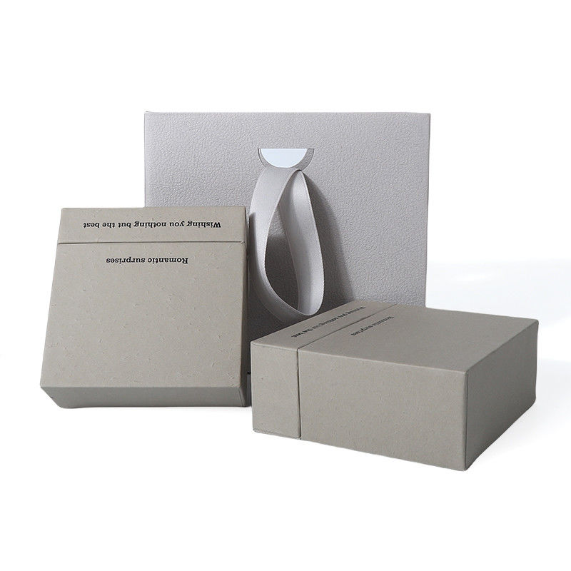 China manufacturing wholesale high quality Necklace Earring Bracelet ring box Jewellery packaging Personalized Custom Eco Friendly Cardboard Paper gray Drawer Jewelry Box with logo