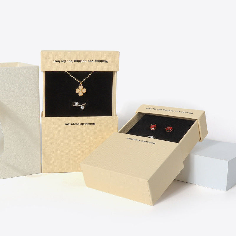 China manufacturing wholesale high quality Necklace Earring Bracelet ring box Jewellery packaging Personalized Custom Eco Friendly Cardboard Paper Drawer Jewelry Box with logo