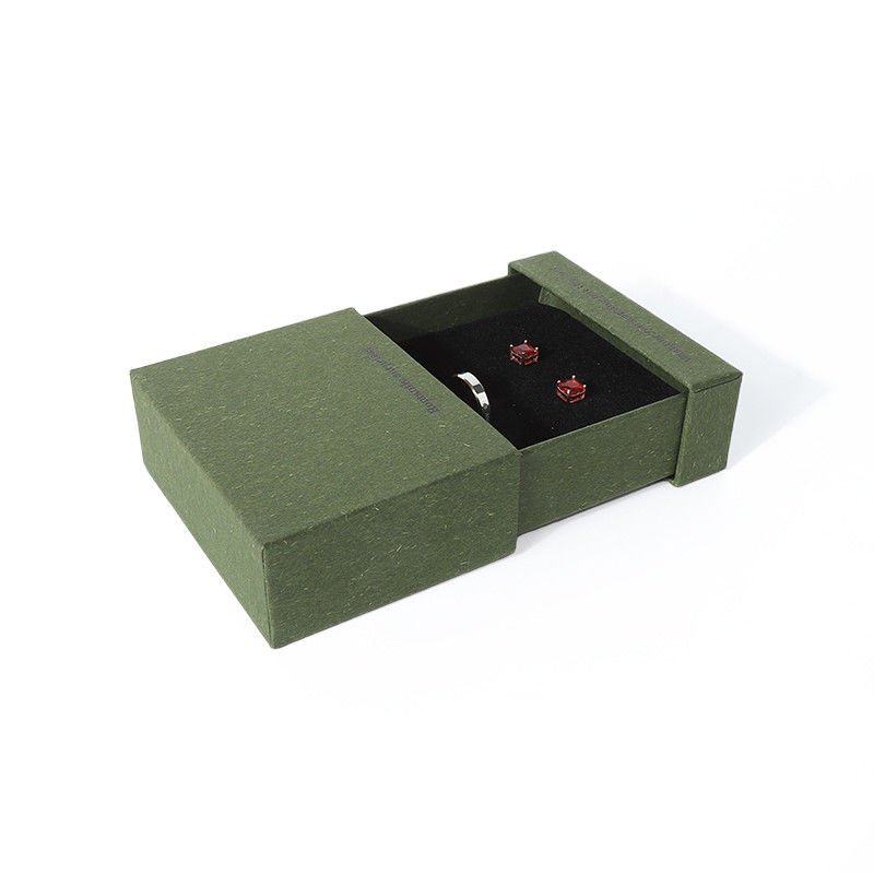 China manufacturing wholesale high quality Necklace Earring Bracelet ring box Jewellery packaging Personalized Custom Eco Friendly Cardboard Paper green Drawer Jewelry Box with logo