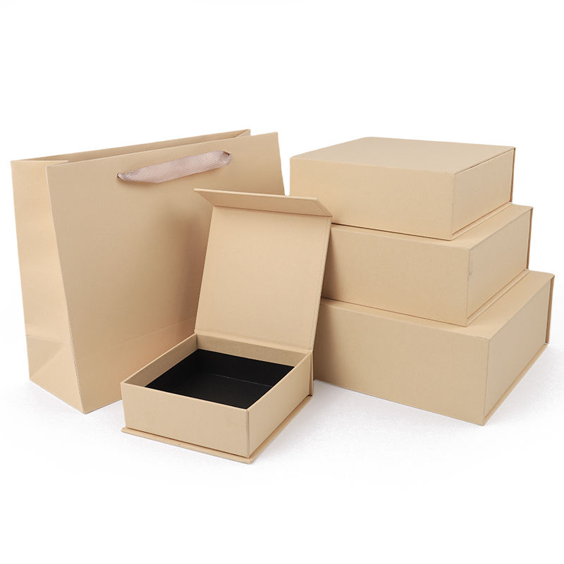 Paper jewelry Gift Box Packaging Eco Friendly Cardboard yellow Magnetic Jewelry Box