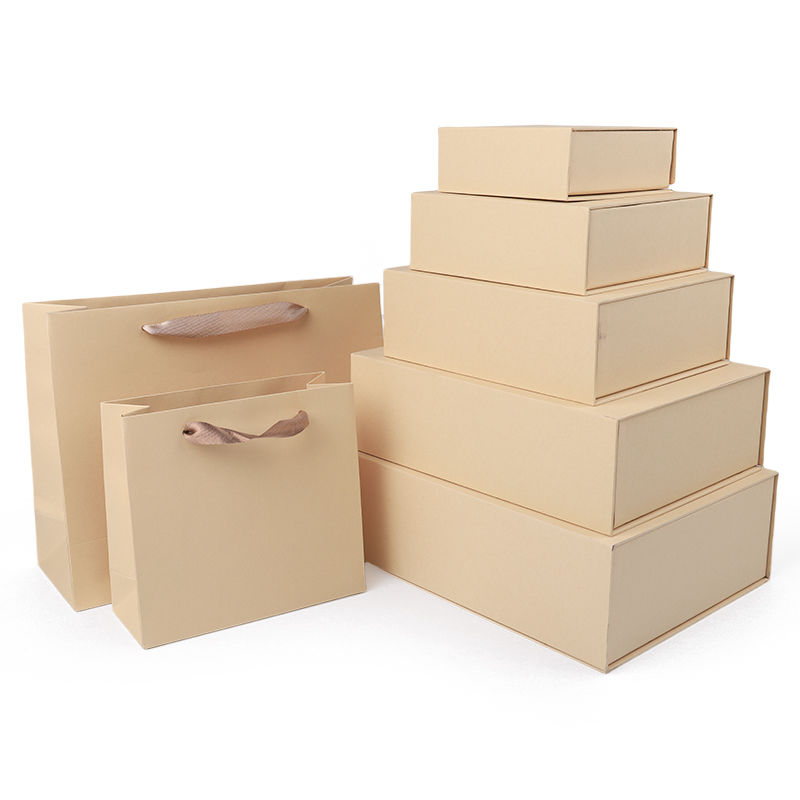 Paper jewelry Gift Box Packaging Eco Friendly Cardboard yellow Magnetic Jewelry Box