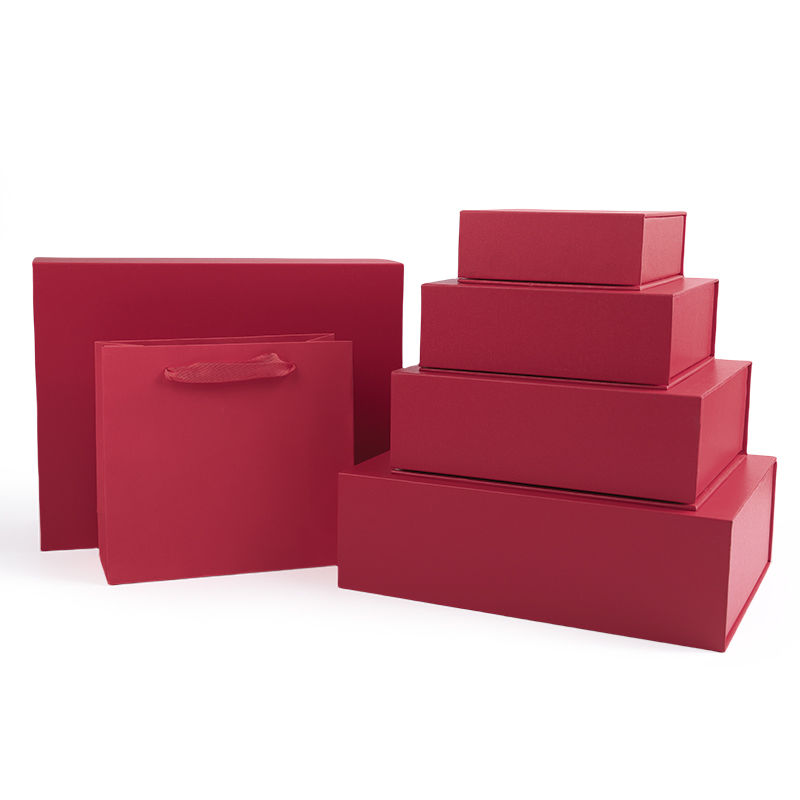 Paper jewelry Gift Box Packaging Eco Friendly Cardboard red Magnetic Jewelry Box
