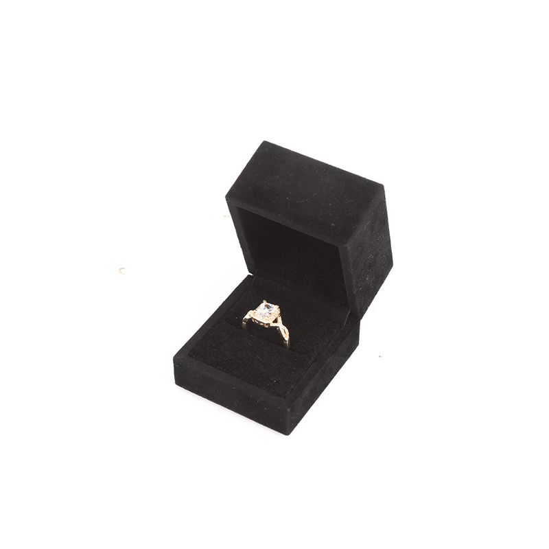 high end velvet square black jewelry box for bracelet Necklace ring packaging
