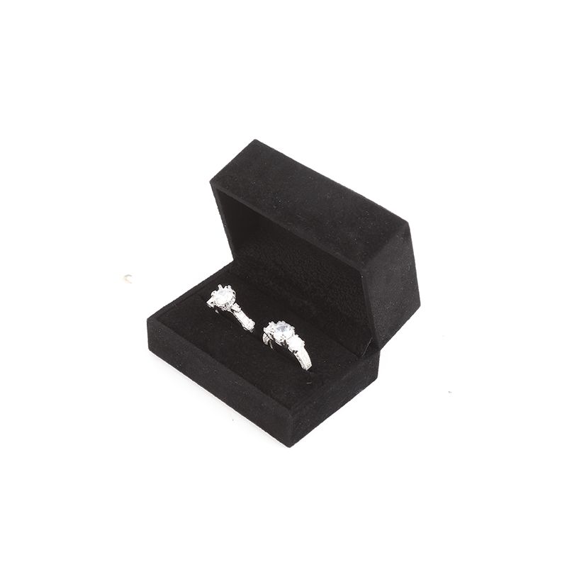 high end velvet square black jewelry box for bracelet Necklace ring packaging