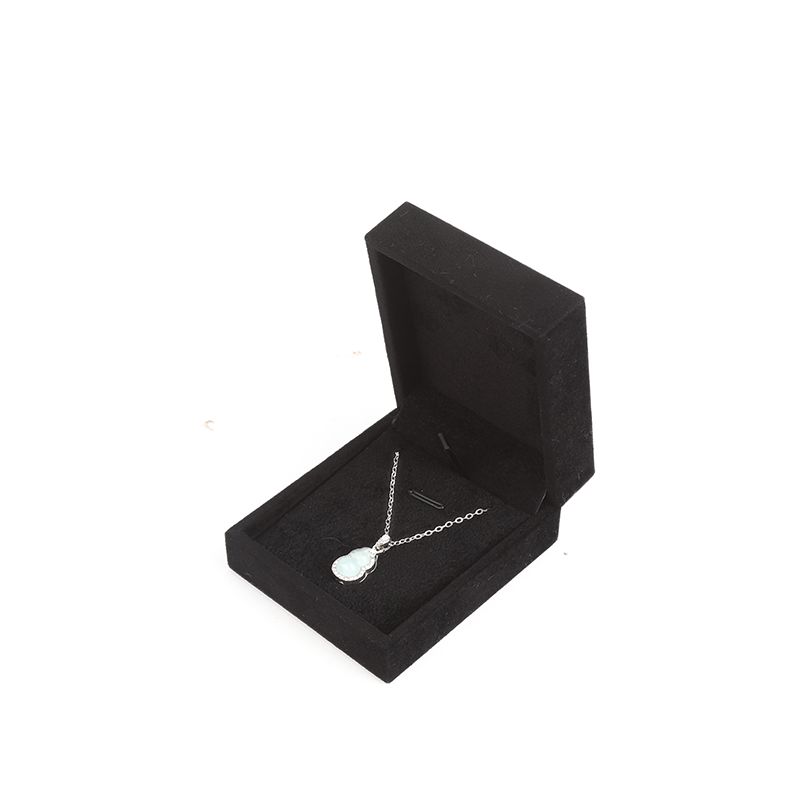 high end velvet square black jewelry box for bracelet Necklace ring packaging