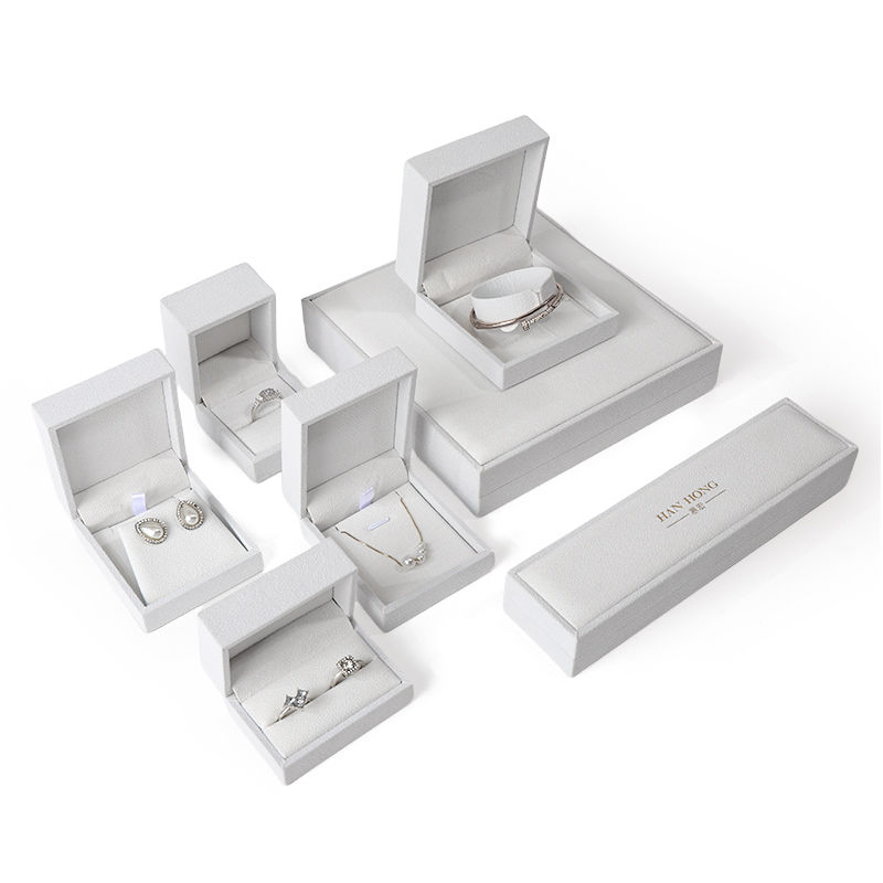 high end velvet square white jewelry box for bracelet Necklace ring packaging