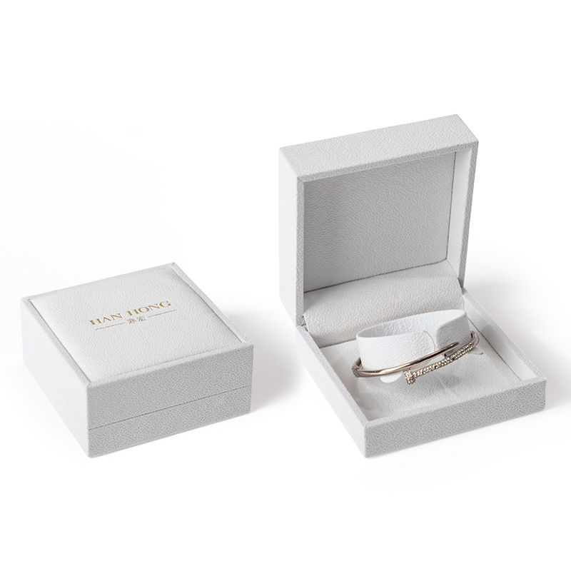 high end velvet square white jewelry box for bracelet Necklace ring packaging