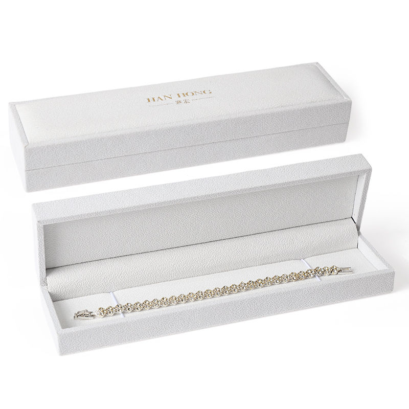 high end velvet square white jewelry box for bracelet Necklace ring packaging