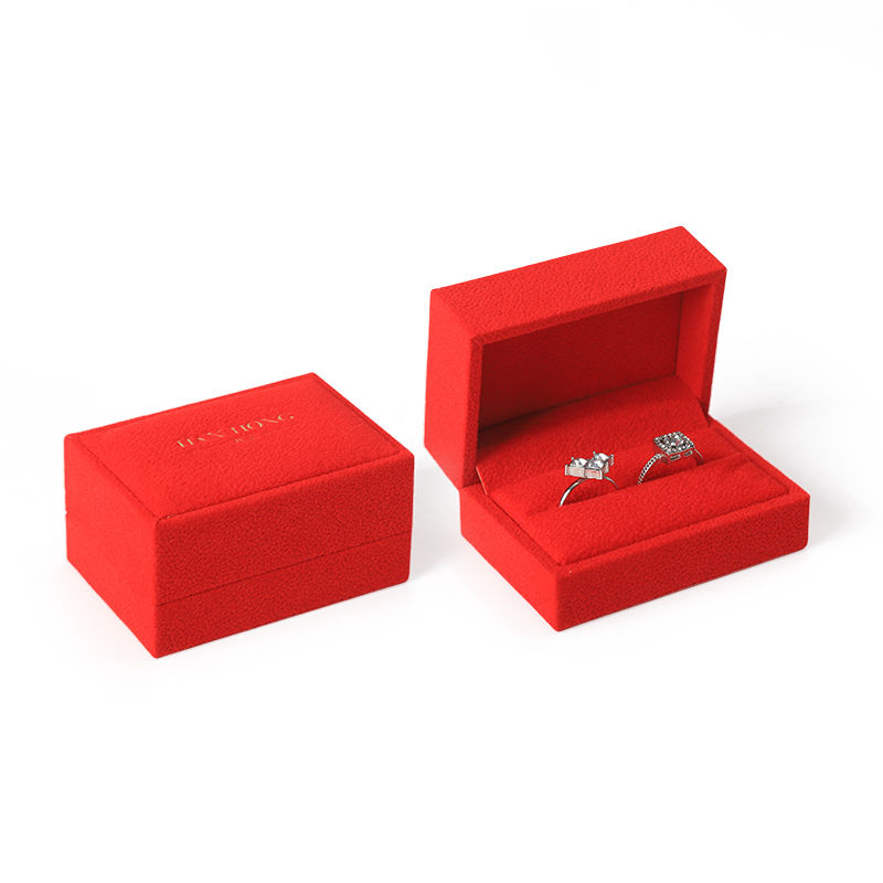 customised high end velvet square red jewelry box for bracelet Necklace ring packaging