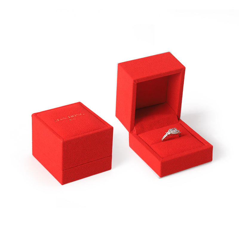 customised high end velvet square red jewelry box for bracelet Necklace ring packaging